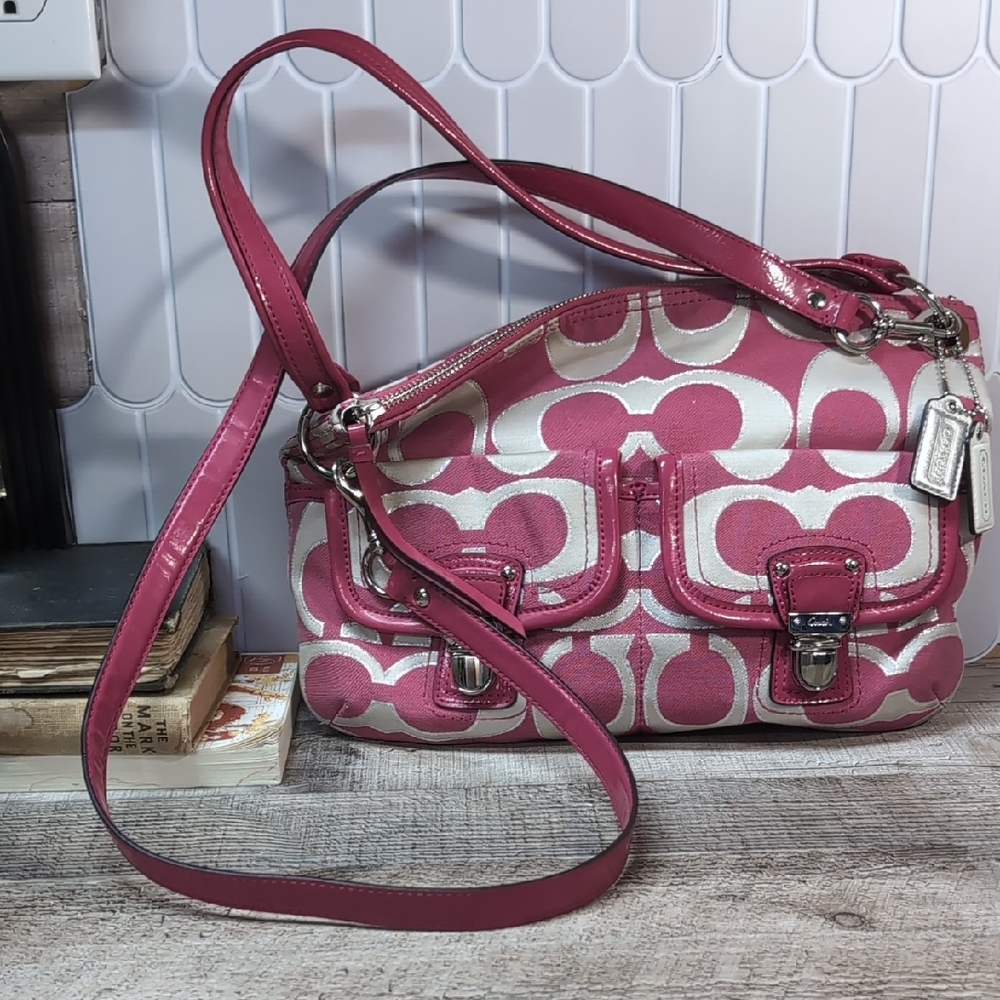 Coach Pink and Cream Shoulder Bag